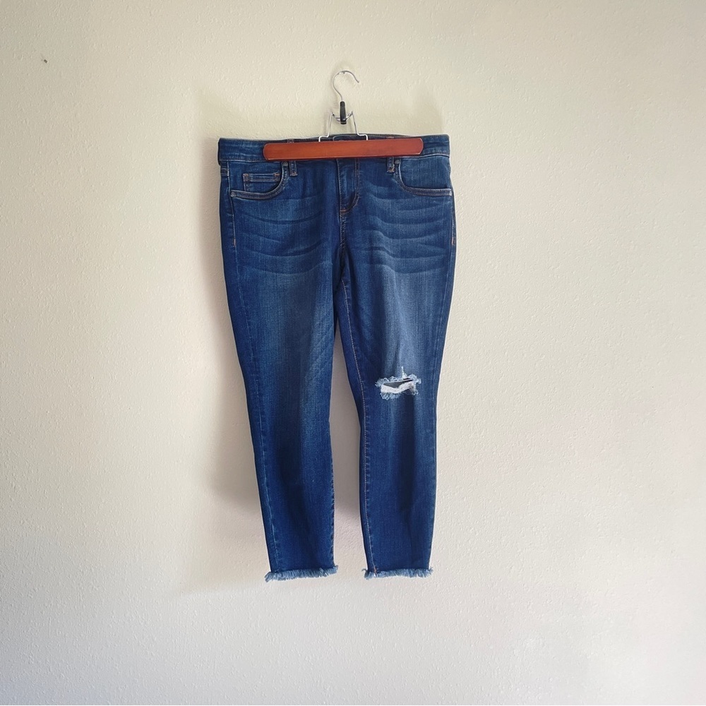 Kut From the Kloth Ripped and Frayed Cropped Petite Denim Jeans
